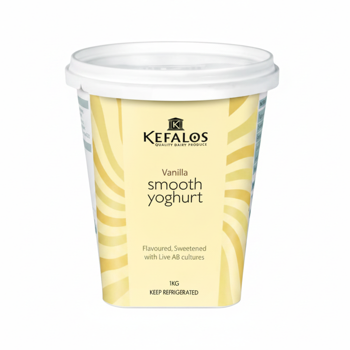 Kefalos Vanilla Yoghurt 1kg white background
